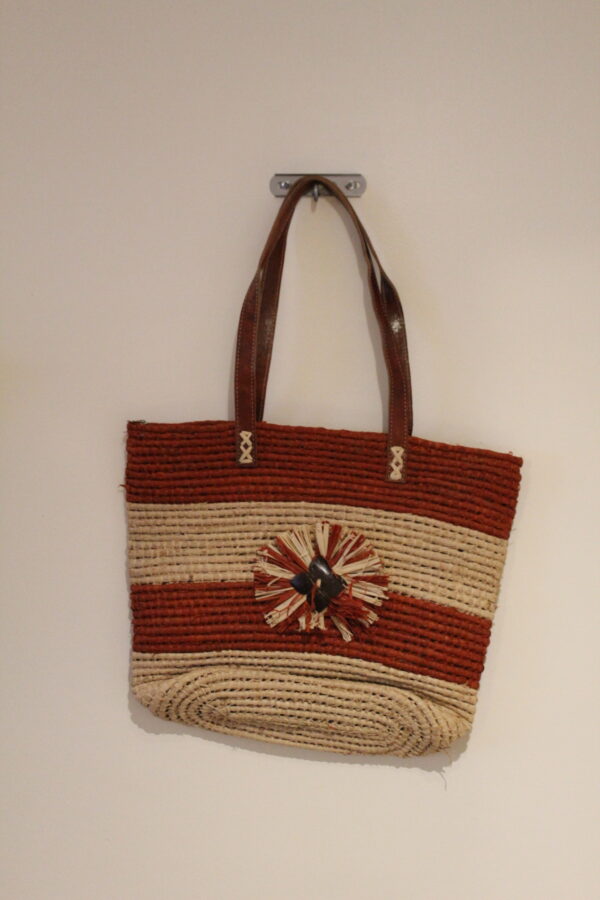 Sac à main en raphia lanières en cuir  - modèle 4 – Image 3